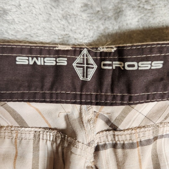 Swiss Cross Men's Casual Shorts 40X12‎ w/ Belt Plaid Beige Pack-39 NWT - Picture 10 of 16